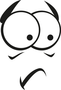 Dissatisfied emoji expression isolated, sad face