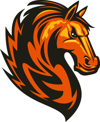 Mustang horse head isolate equestrian sport mascot © Vector Tradition