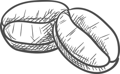 Roasted coffee seeds isolated aromatic brown beans