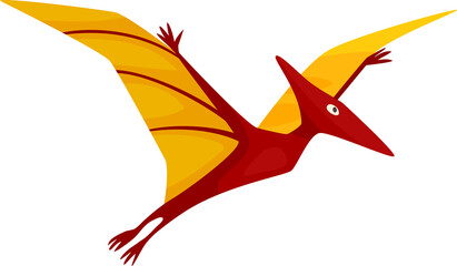Pterodactyl isolated flying pteranodon dinosaur © Vector Tradition
