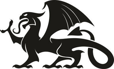 Dragon gryphon isolated heraldry beast animal