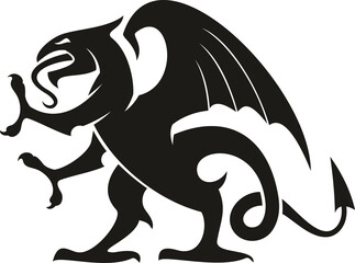 Dragon gryphon isolated heraldry beast animal