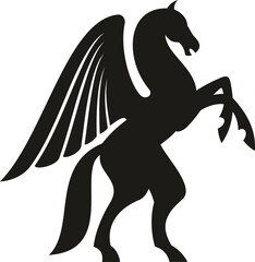 Obraz premium Unicorn or pegasus isolated winged animal horse