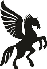 Unicorn or pegasus isolated winged animal horse