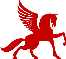 Unicorn or pegasus isolated winged animal horse