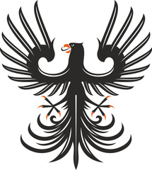 Black eagle heraldry symbol isolated bird mascot
