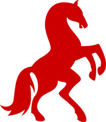 Fototapeta na wymiar Unicorn silhouette isolated red horned magic horse