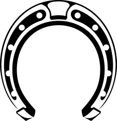 Obraz premium Metal horseshoe on horse hoof, good luck symbol
