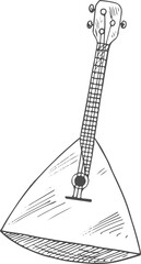 Russian balalaika isolated folk musical instrument