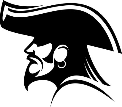 recommend clip art: Pirate in captain hat isolated robber silhouette