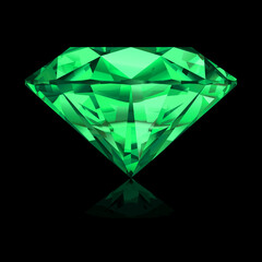 Emerald - vector diamond realistic gemstone illustration.
