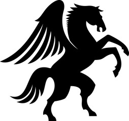 Winged animal horse isolated pegasus silhouette