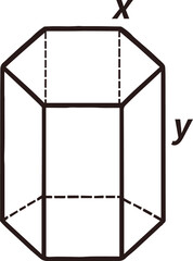 Hexagonal prism, geometric figure icon