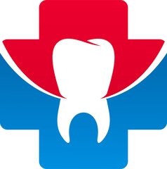 Dental clinic, tooth and dentist icon