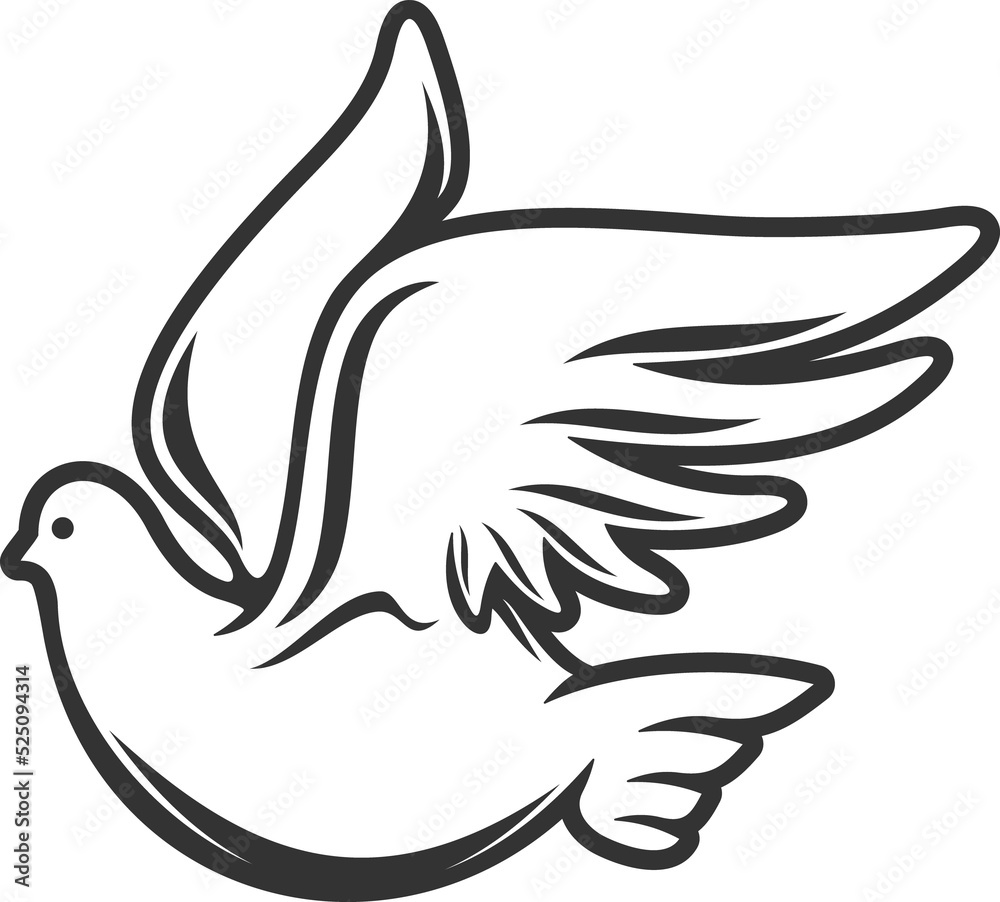 Sticker dove holy bird isolated religious holy pigeon bird