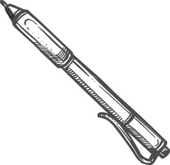 Ballpoint pen isolated stationery tool sketch icon