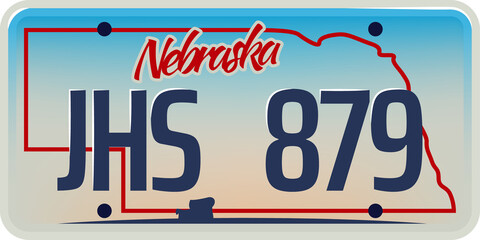 Vehicle registration number plate of American states and city. Vector set of car license number plate