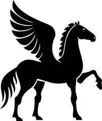 Obraz na płótnie Canvas Pegasus heraldic symbol, isolated winged horse
