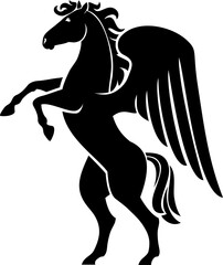 Fototapeta na wymiar Vector pegasus silhouette isolated winged horse
