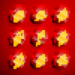 Set line Hanging sign with Rent, Real estate message house, House under protection, plan, and icon. Vector