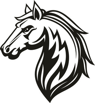 Horse animal tribal tattoo or racing sport mascot