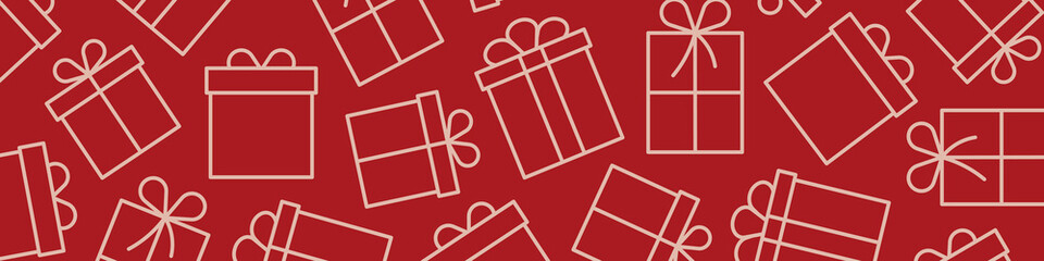 christmas gifts banner - vector illustration