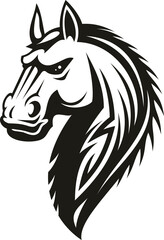 Tribal horse head. Mascot or tattoo