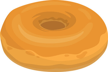 Doughnut with toffee glaze isolated cake