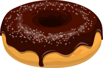 Doughnut with chocolate isolated cake