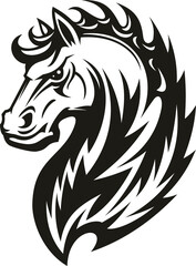 Obraz premium Tribal horse head. Mascot or tattoo