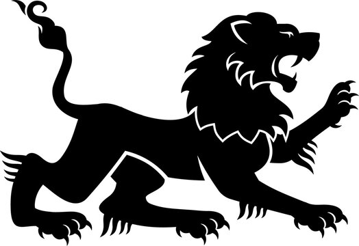 Heraldic lion, royal gothic heraldry symbol