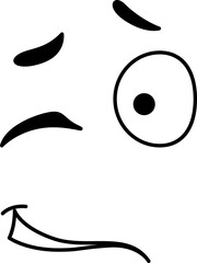 Winking smile emoticon emoji cartoon line art