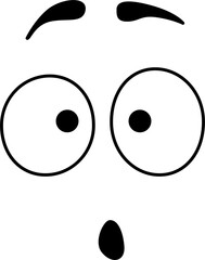 Surprised smile emoticon emoji cartoon line art