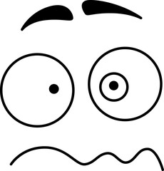 Shocked smile emoticon emoji cartoon line art