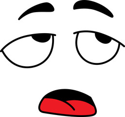 Tired smile emoticon emoji cartoon line art icon