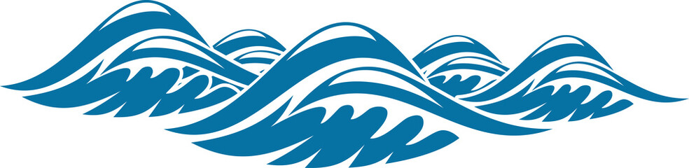 Water wave of sea or ocean icon for nature design