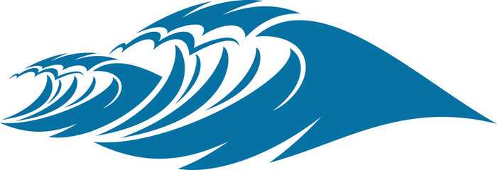 Water wave of sea or ocean icon for nature design