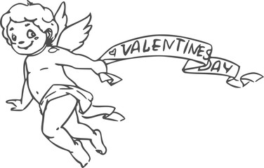 Valentines day symbol of love Amur or Cupid