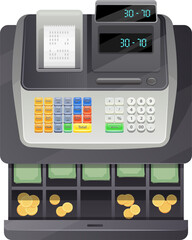 Cash register with touchscreen interface isolated