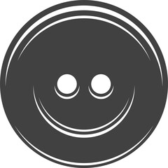 Sewing button with two holes isolated monochrome icon