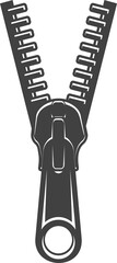 Zip fastener isolated open metal zipper or locker