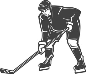 Ice hockey player man or woman in helmet isolated