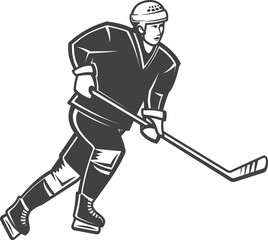 Forward hockey player, bandy on skates isolated