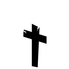 The silhouette of the cross on the grave For decorating the Halloween card.