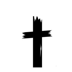 The silhouette of the cross on the grave For decorating the Halloween card.