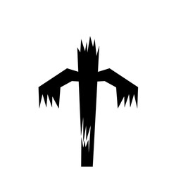 The silhouette of the cross on the grave For decorating the Halloween card.