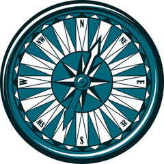 Fototapeta premium Retro rose of wind graphic tool isolated wind rose