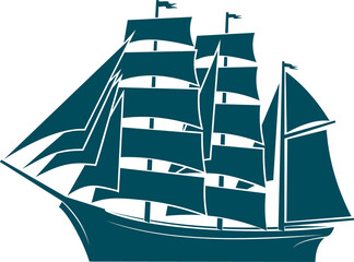 Sailboat with fiberglass cloth isolated ship boat