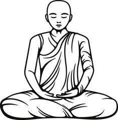 Buddha or monk meditate, yaga practice or Buddhism