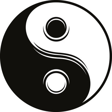 recommend clip art: Yin Yang monochrome vector icon, isolated sign